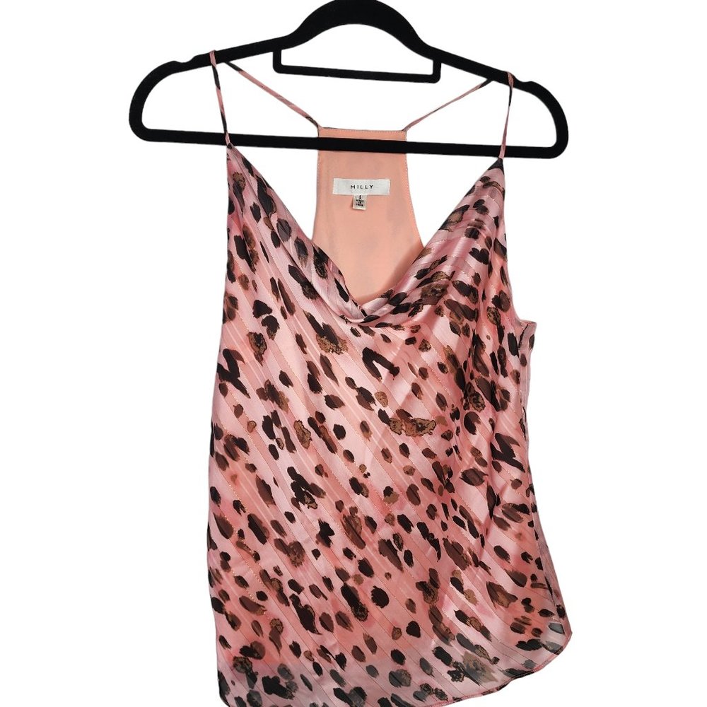 Milly top sleeveless singlet pink animal print size 10 - Picture 5 of 16